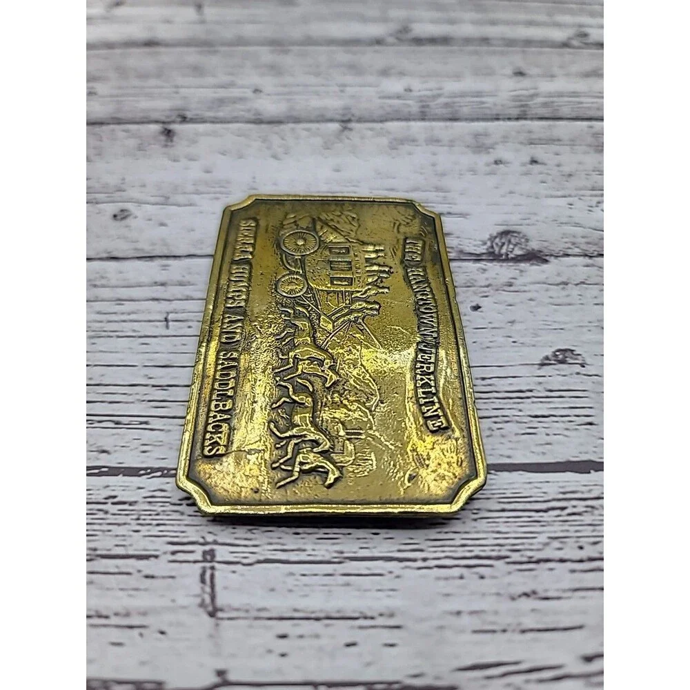 The Hangtown Jerkline Sierra Humps & Saddlebacks Cowboys Stage Coach Belt Buckle